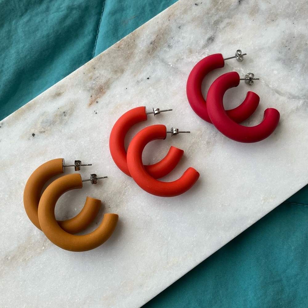 Small Polymer Clay Hoops - Set #4
